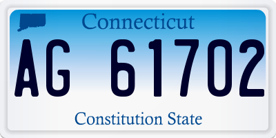 CT license plate AG61702