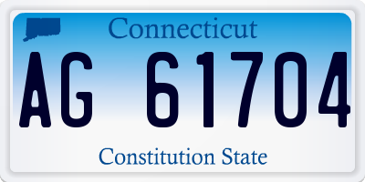 CT license plate AG61704