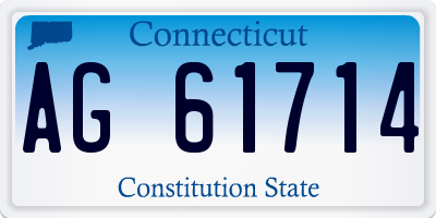 CT license plate AG61714