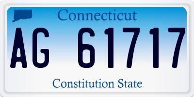 CT license plate AG61717
