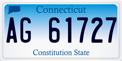 CT license plate AG61727