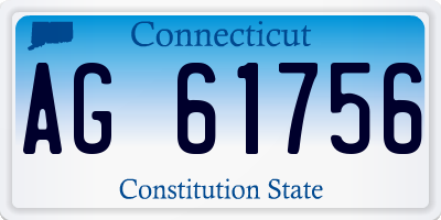 CT license plate AG61756