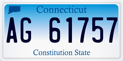 CT license plate AG61757