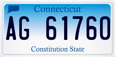 CT license plate AG61760