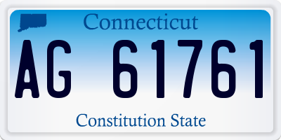 CT license plate AG61761
