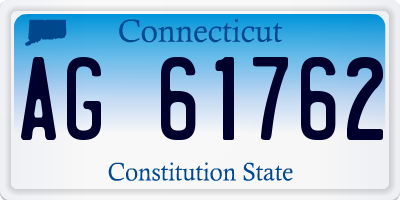 CT license plate AG61762