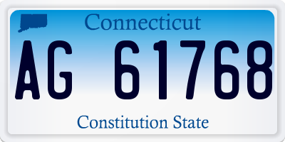 CT license plate AG61768