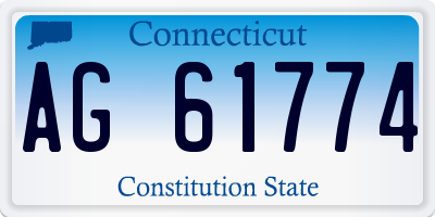 CT license plate AG61774