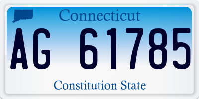 CT license plate AG61785