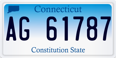 CT license plate AG61787