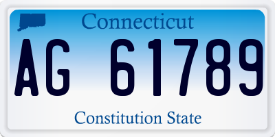 CT license plate AG61789