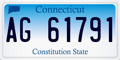 CT license plate AG61791