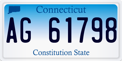 CT license plate AG61798