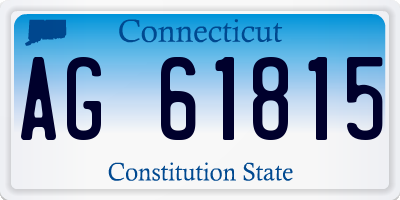 CT license plate AG61815