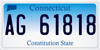 CT license plate AG61818