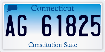 CT license plate AG61825