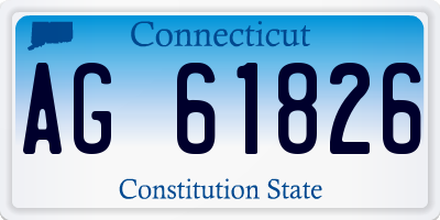 CT license plate AG61826