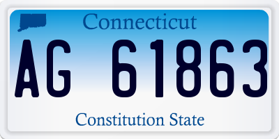 CT license plate AG61863