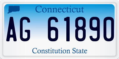 CT license plate AG61890