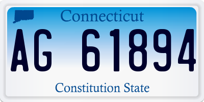 CT license plate AG61894