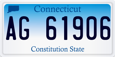 CT license plate AG61906