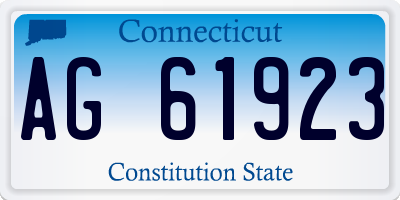 CT license plate AG61923