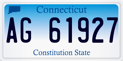 CT license plate AG61927
