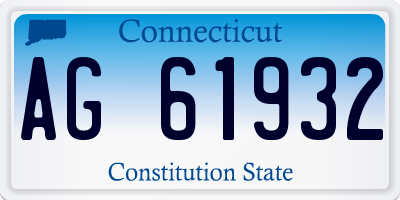 CT license plate AG61932