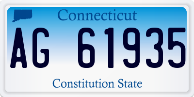 CT license plate AG61935