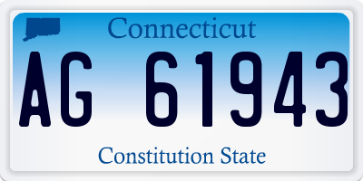 CT license plate AG61943