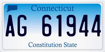 CT license plate AG61944