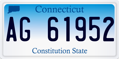 CT license plate AG61952