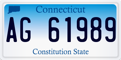 CT license plate AG61989