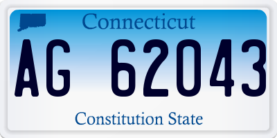 CT license plate AG62043