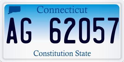 CT license plate AG62057