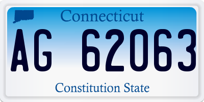 CT license plate AG62063