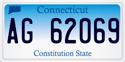 CT license plate AG62069