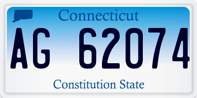 CT license plate AG62074