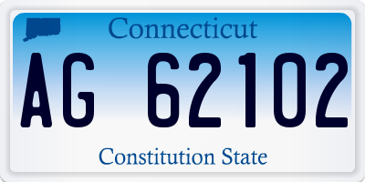 CT license plate AG62102
