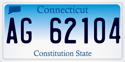 CT license plate AG62104