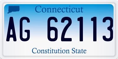 CT license plate AG62113