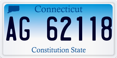 CT license plate AG62118