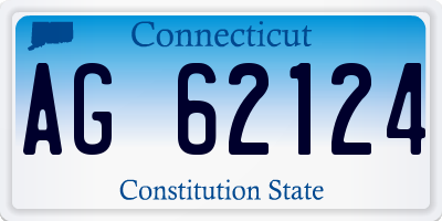 CT license plate AG62124