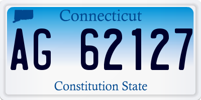 CT license plate AG62127
