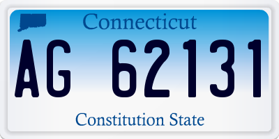 CT license plate AG62131