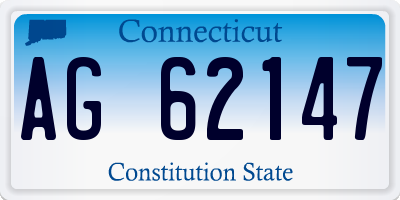 CT license plate AG62147