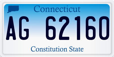 CT license plate AG62160
