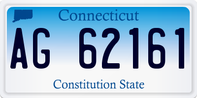 CT license plate AG62161