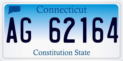 CT license plate AG62164