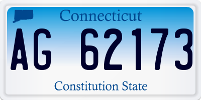 CT license plate AG62173